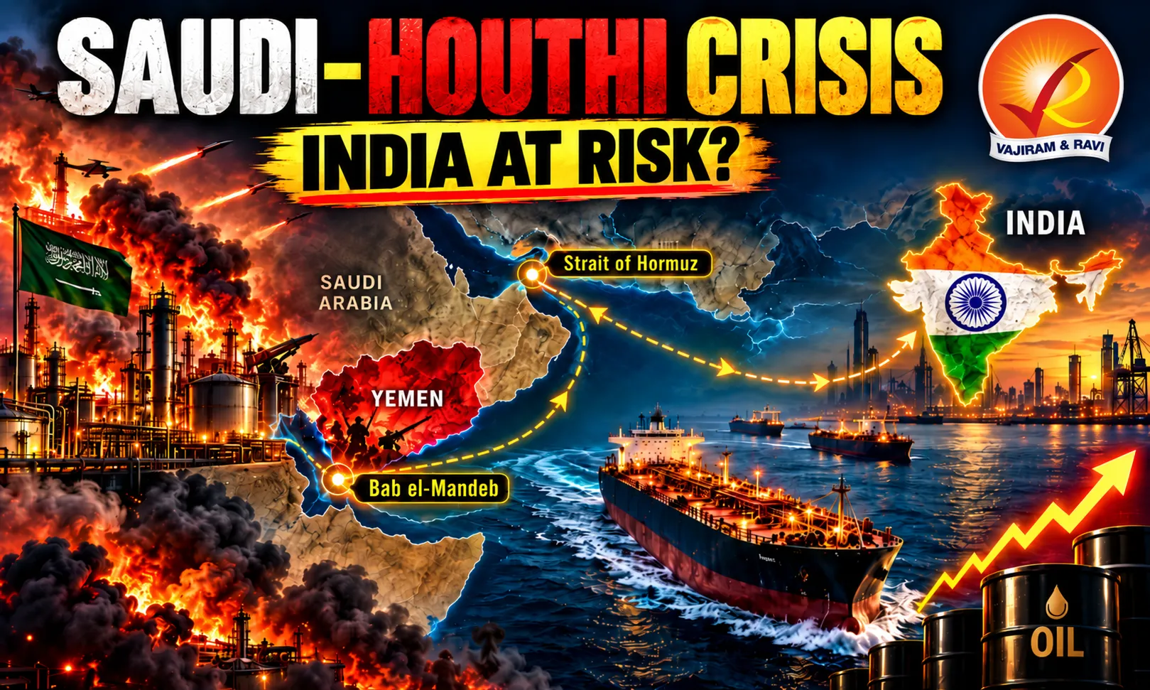 Saudi-Houthi Crisis & its impacts on India